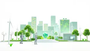 Urban Business District Architectural Design Skyline View
