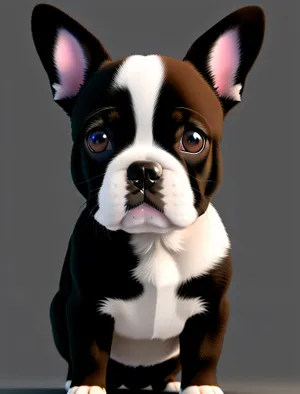 Cute Terrier Bulldog Puppy: Wrinkled and Adorable Canine Companion