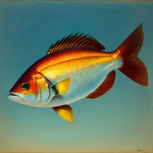 Colorful Aquatic Goldfish Swimming in Aquarium