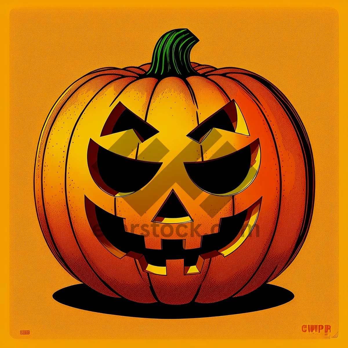 Picture of Spooky Pumpkin Lantern Illuminating Halloween Night