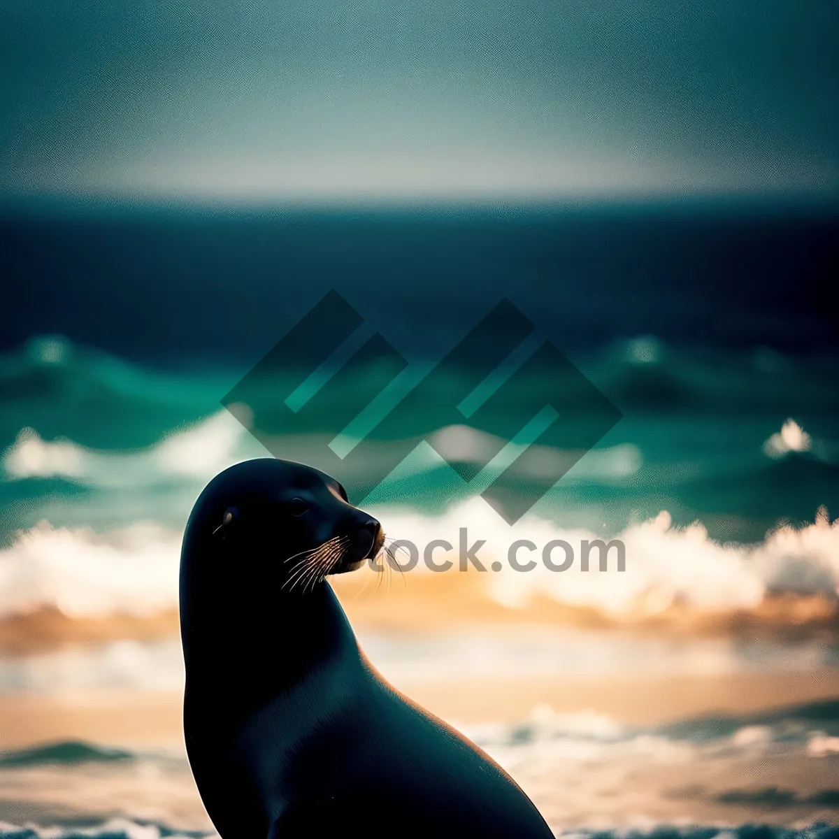 Picture of Arctic Seal Basking on Frigid Beach