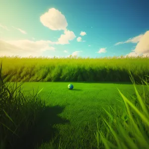 Vibrant Wheat Field Under Clear Blue Sky