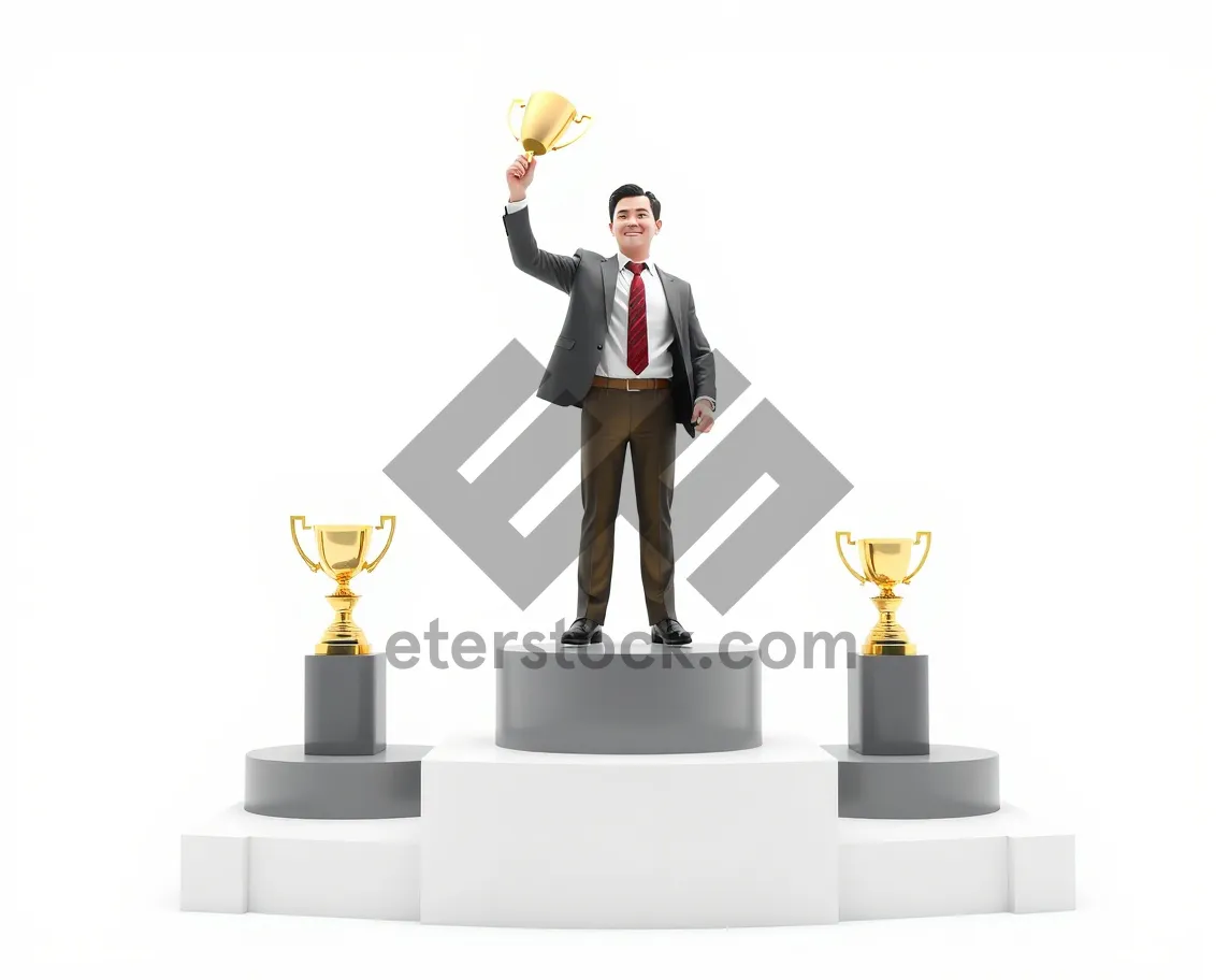 Picture of Silhouette of Business Man Climbing Stairs