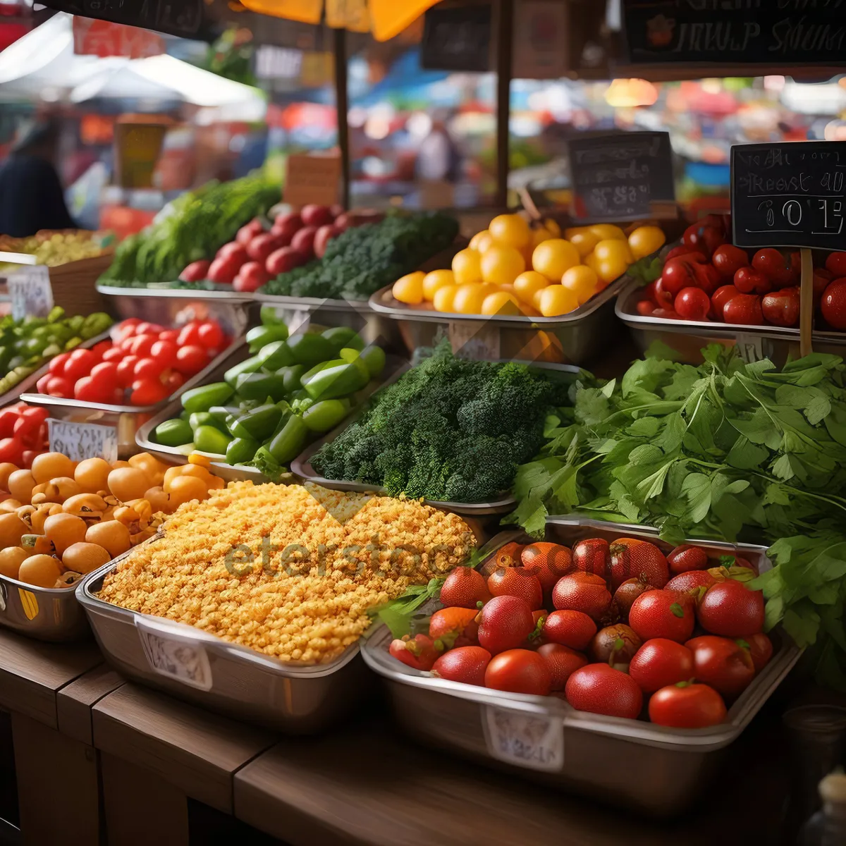 Picture of Fresh fruits and vegetables at the grocery store