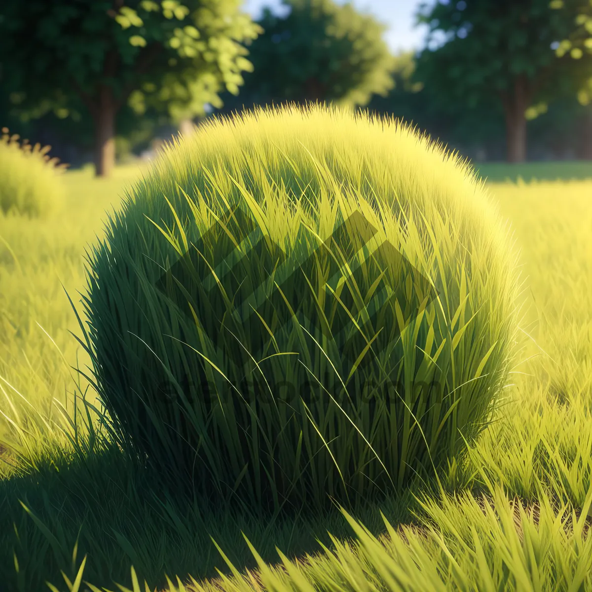 Picture of Golden Wheat Field under Clear Blue Sky