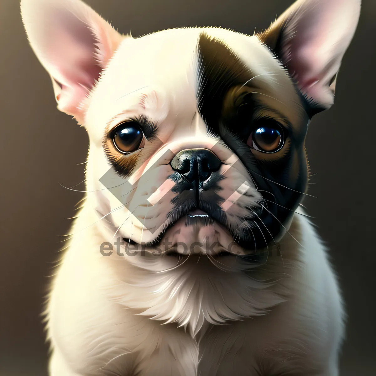 Picture of Adorable Bulldog Terrier Puppy Sitting Assistant