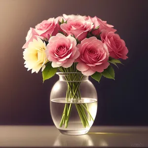 Blooming Romance: Pink Rose Bouquet in Vase