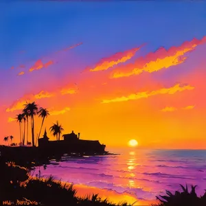 Golden Horizon over Serene Ocean