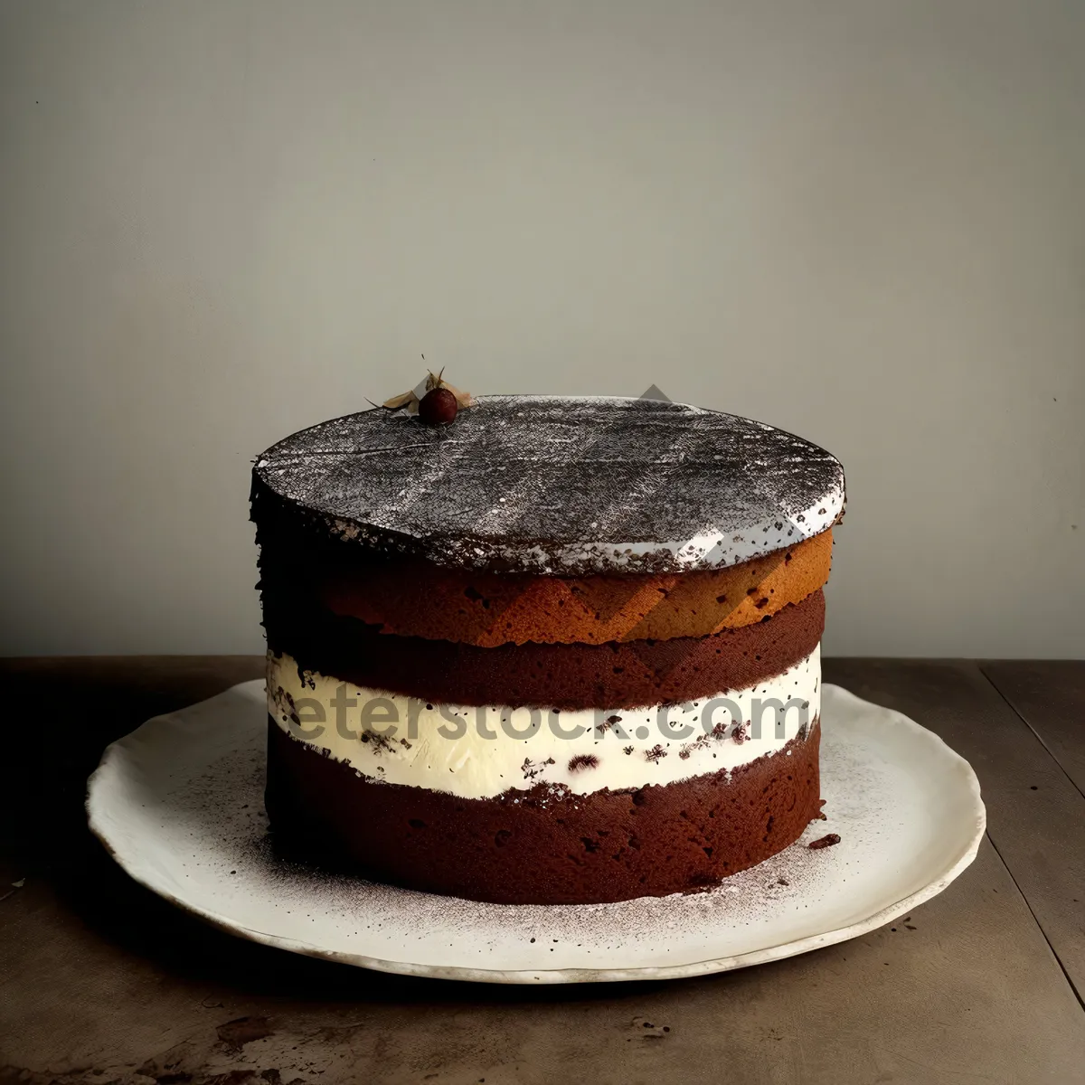 Picture of Delicious breakfast cake with coffee and chocolate