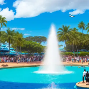 Tropical Paradise: Sky, Tree, Water, Sea, Pool