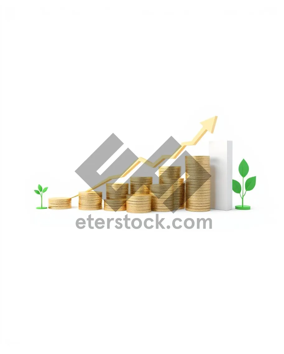 Picture of 3D financial growth chart icon symbol