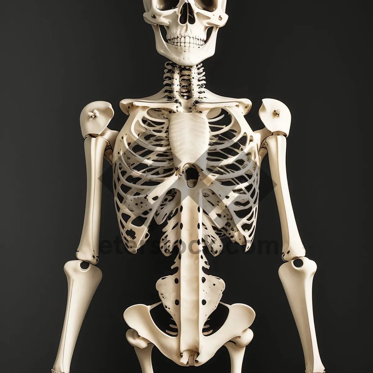 Picture of Human skeletal anatomy medical illustration in 3D graphic.