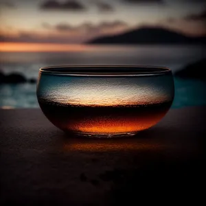 Hot Bowl of Soup in Glass Vessel