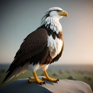 Majestic Predator: Bald eagle soaring with fierce elegance