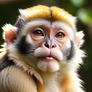 Adorable Macaque Monkey With Expressive Eyes.