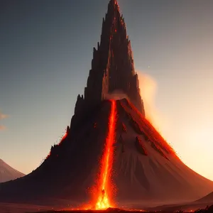 Japan's Fiery Artistic Volcanic Symbol Design