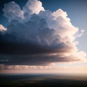 Vibrant Summer Sky with Fluffy Clouds