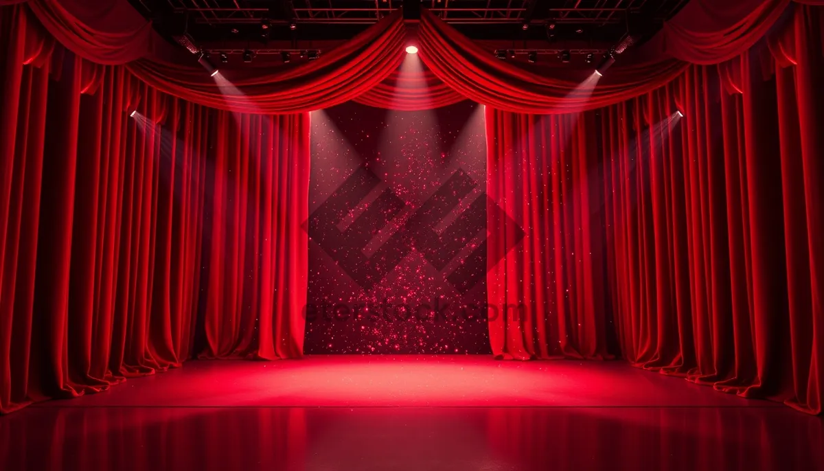 Picture of Gradient light design on digital theater curtain.