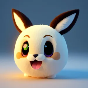 Cute Bunny Cartoon Piggy Toy Clip Art