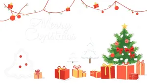 Floral design for holiday greeting card decoration