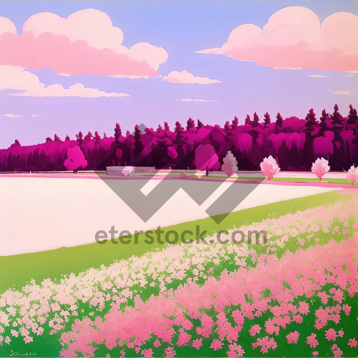 Picture of Vibrant Tulip Field in Blossom