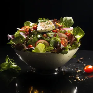 Delicious Vegetable Salad Bowl with Fresh Ingredients