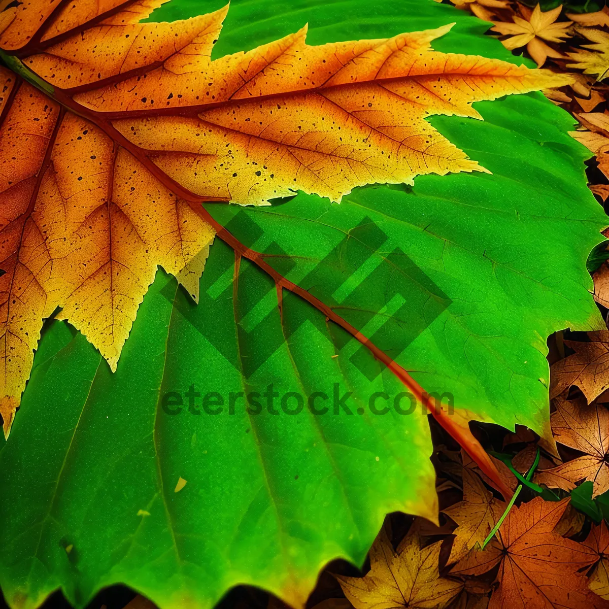 Picture of Vibrant Autumn Leaves in Maple Forest