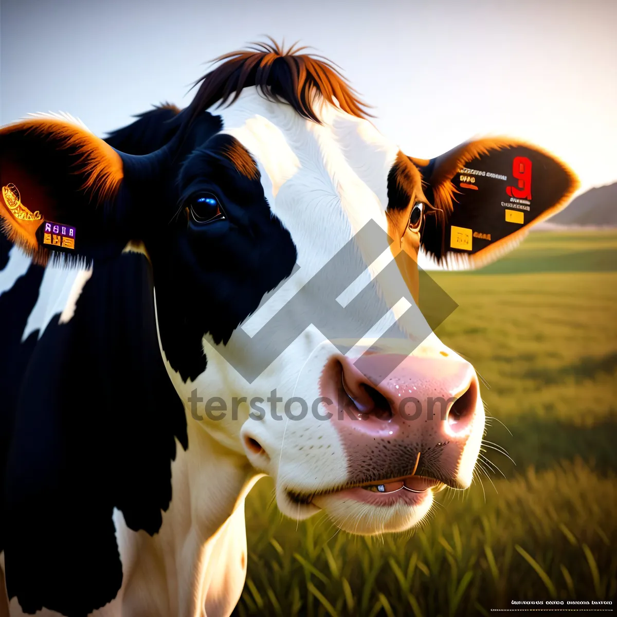 Picture of Majestic Herd Grazing on Rural Ranch