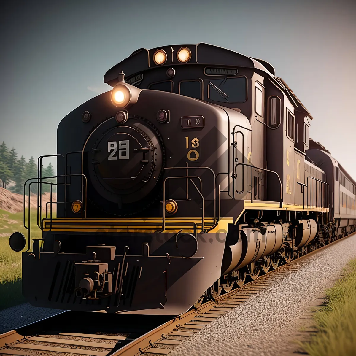 Picture of Steam locomotive passing through historic railway station