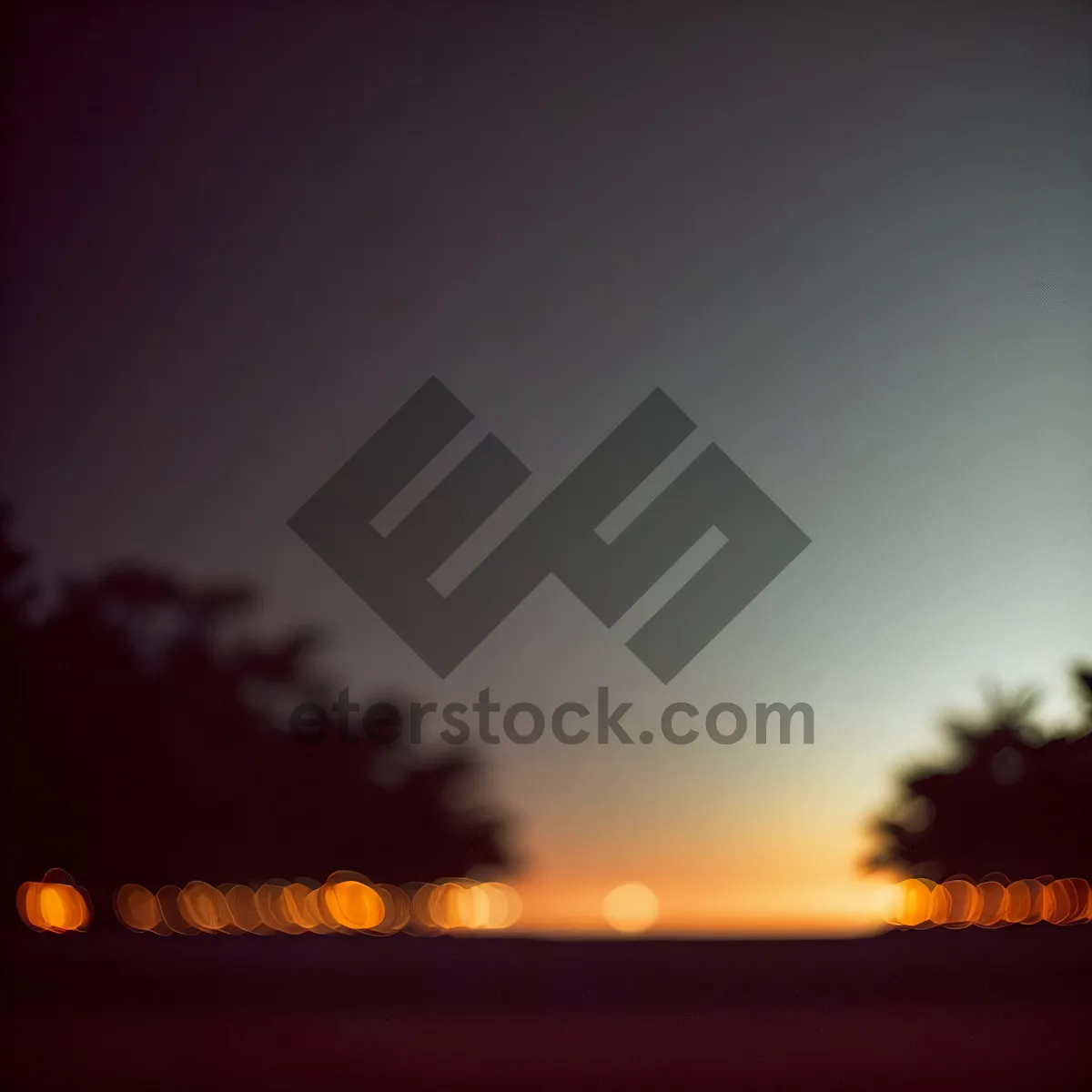 Picture of Golden Hour: Sunset Sky with Silhouette Tree