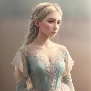 Elegant Princess Posing in Fashionable Dress