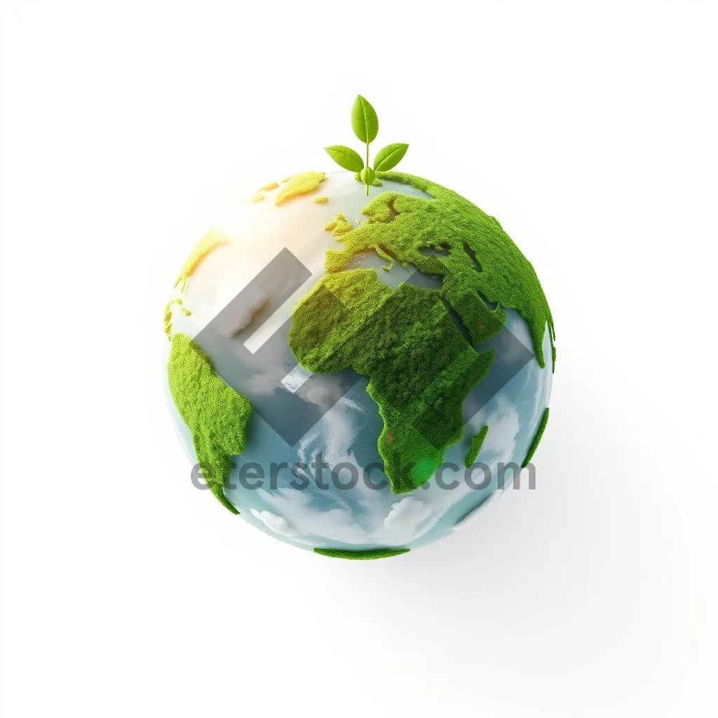 Picture of Shiny Earth Globe Icon with Glass Sphere Effect