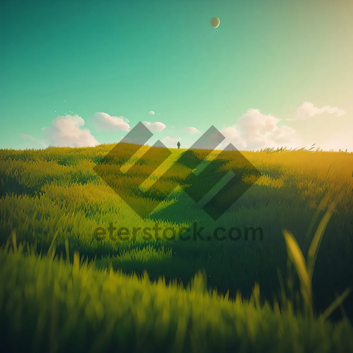 Picture of Idyllic Wheat Field Under Clear Sky