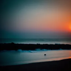 Serene Sunset over Tropical Beach