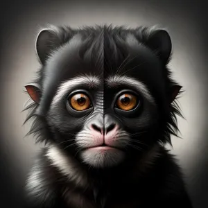 Fluffy Feline Portrait with Adorable Eyes