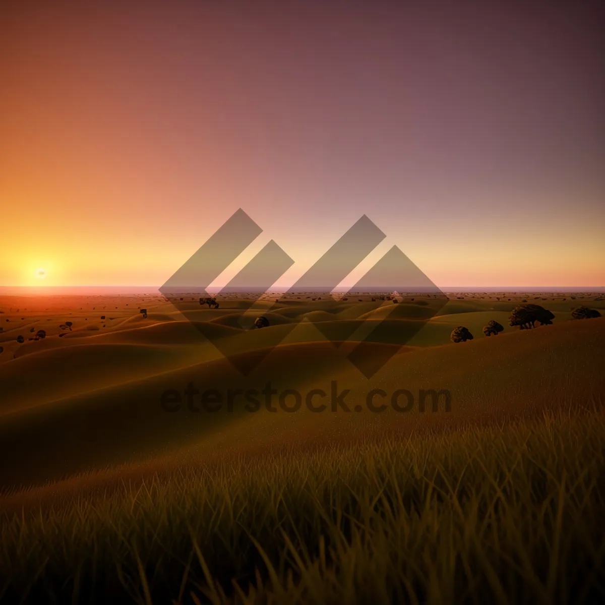 Picture of Serene Sunset over Sandy Dunes by the Shore