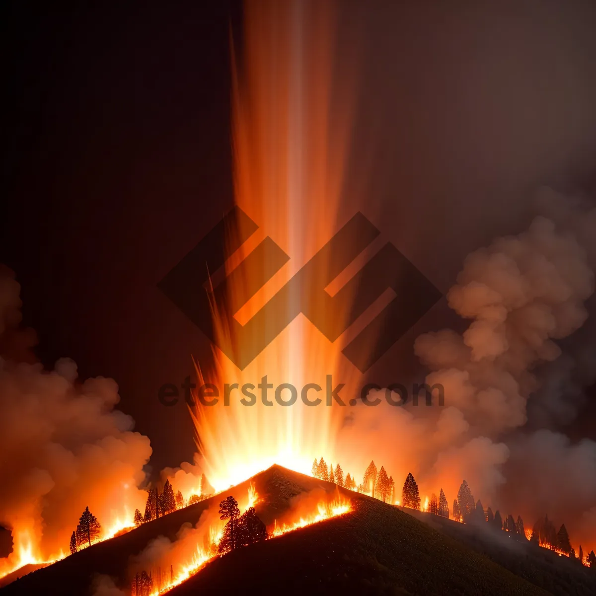Picture of Blazing Volcanic Mountain: A Fiery Inferno