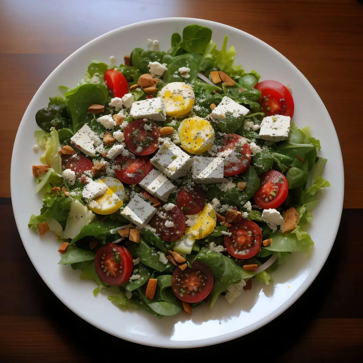Picture of Fresh Vegetable Salad with Gourmet Meat and Sauce