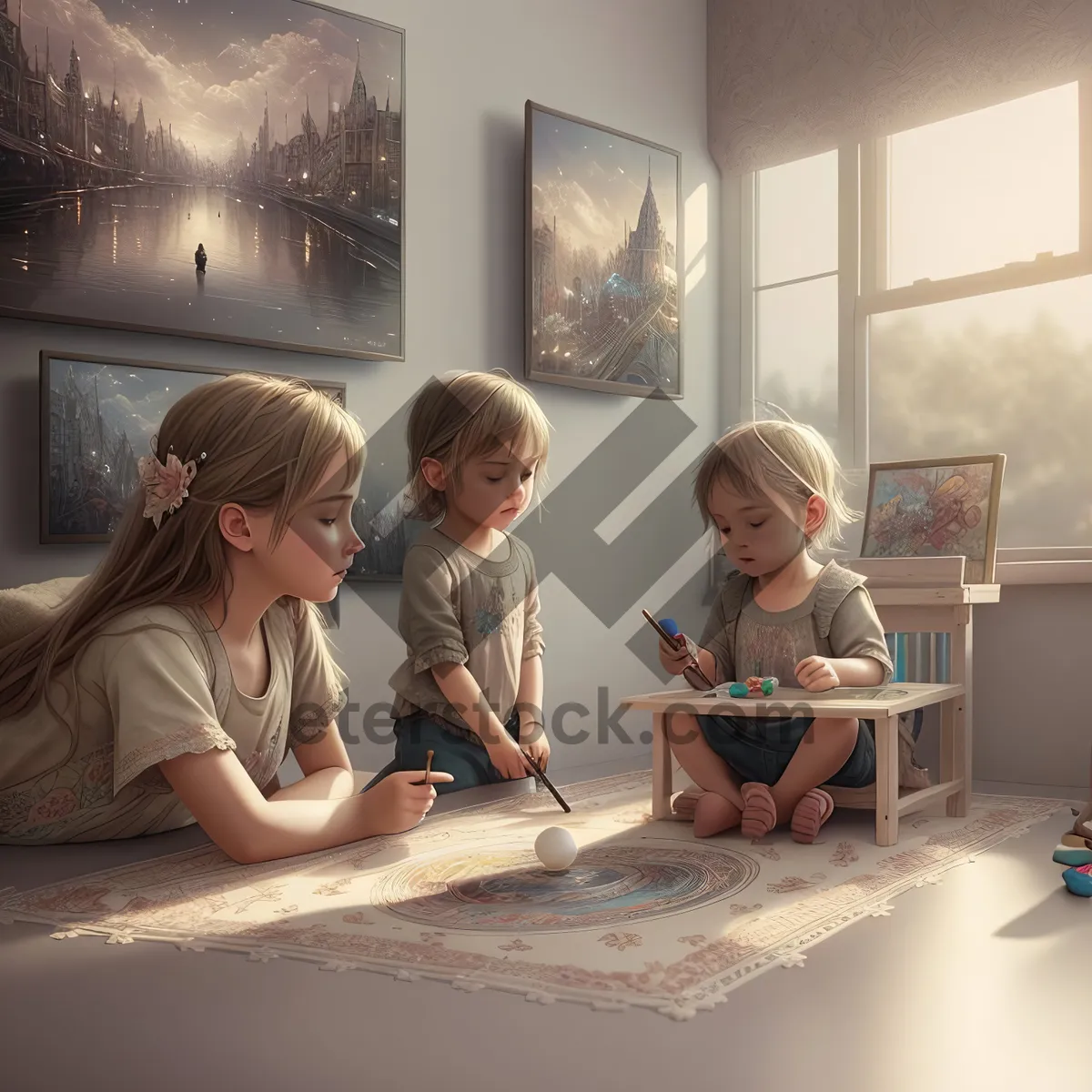 Picture of Joyful Family Learning in Cozy Classroom