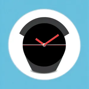 Analog Timepiece Icon: Classic Black Round Wall Clock