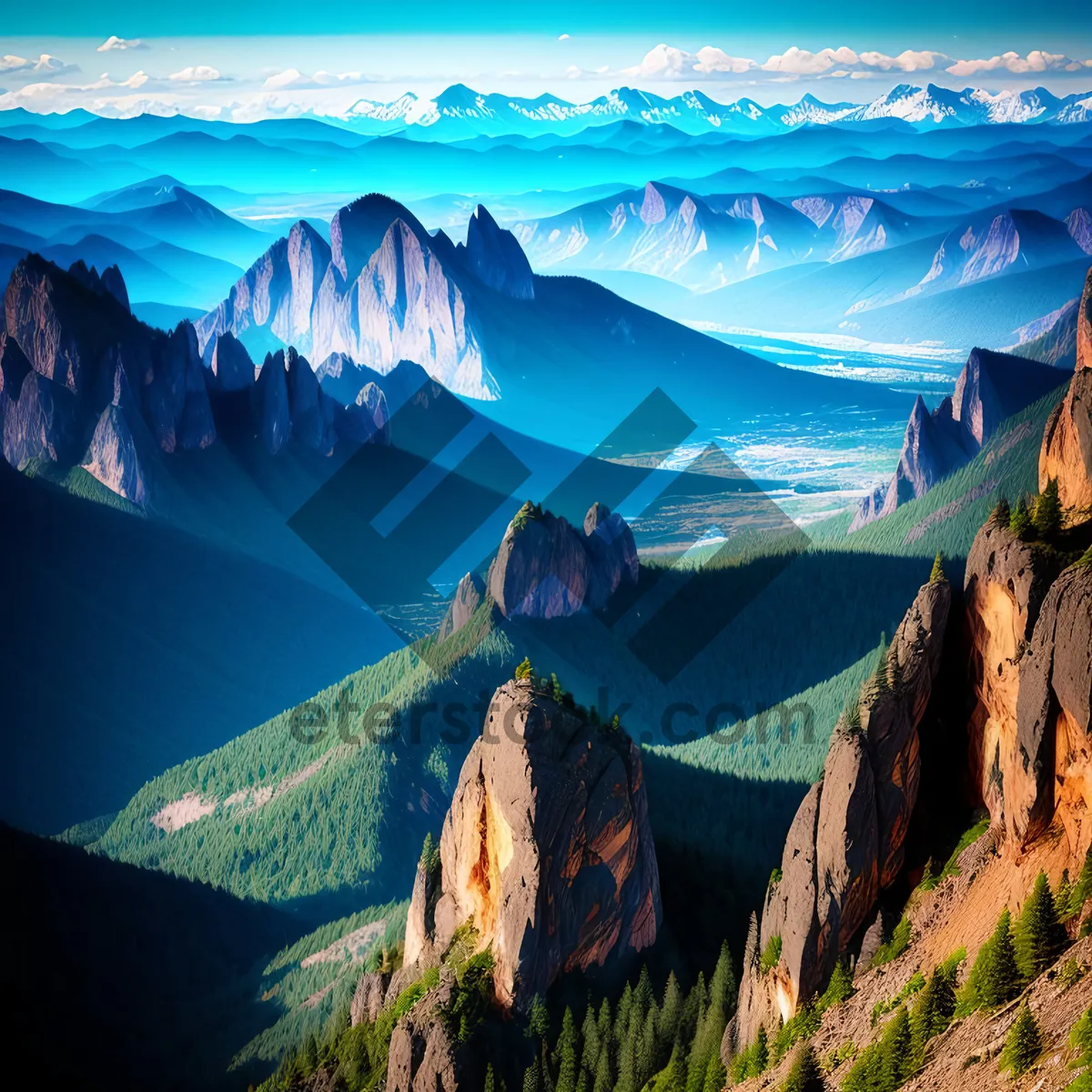 Picture of Turquoise Lake amidst Majestic Mountains