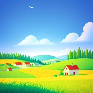 Vibrant Summer Countryside with Clear Skies