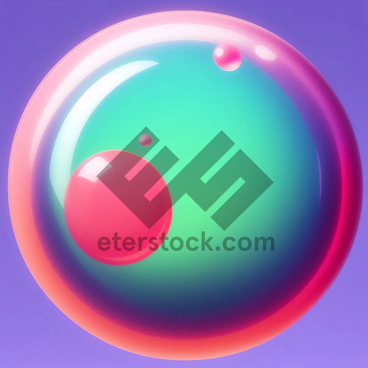 Picture of Glossy Orange Ball Button with Reflection