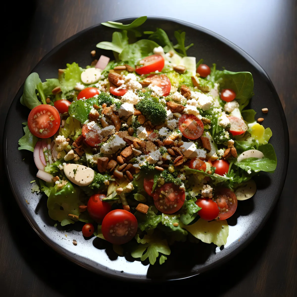 Picture of Fresh Veggie Salad with Chickpeas and Feta Cheese