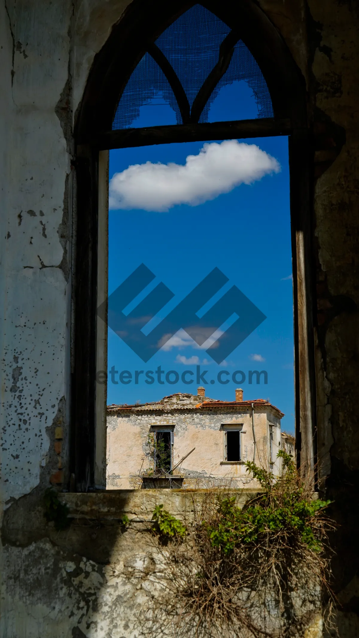 Picture of Ancient Castle Ruins Under Blue Sky