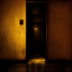 Antique elevator in historic building with decorative walls