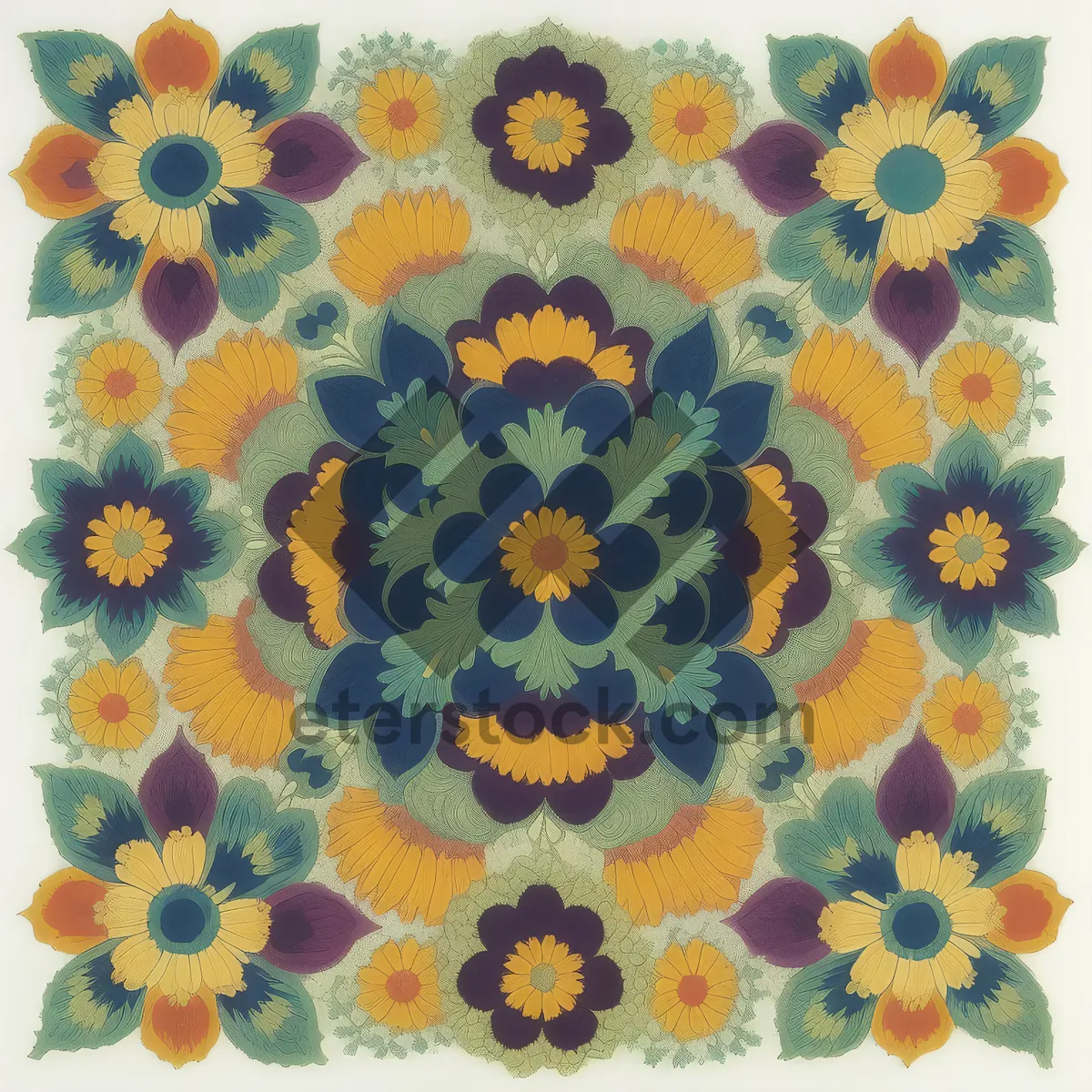 Picture of Colorful Floral Pillow with Sunflower Design