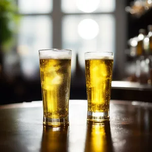 Cold, refreshing beer in a frosty glass.