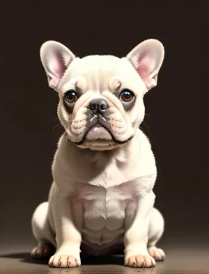 Cute Bulldog Puppy Posed in Studio