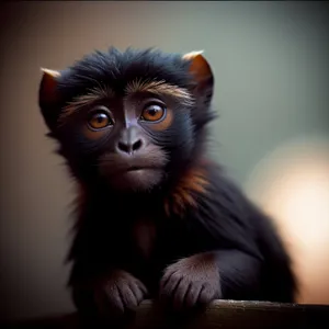 Cute Orangutan Kitten with Big Eyes